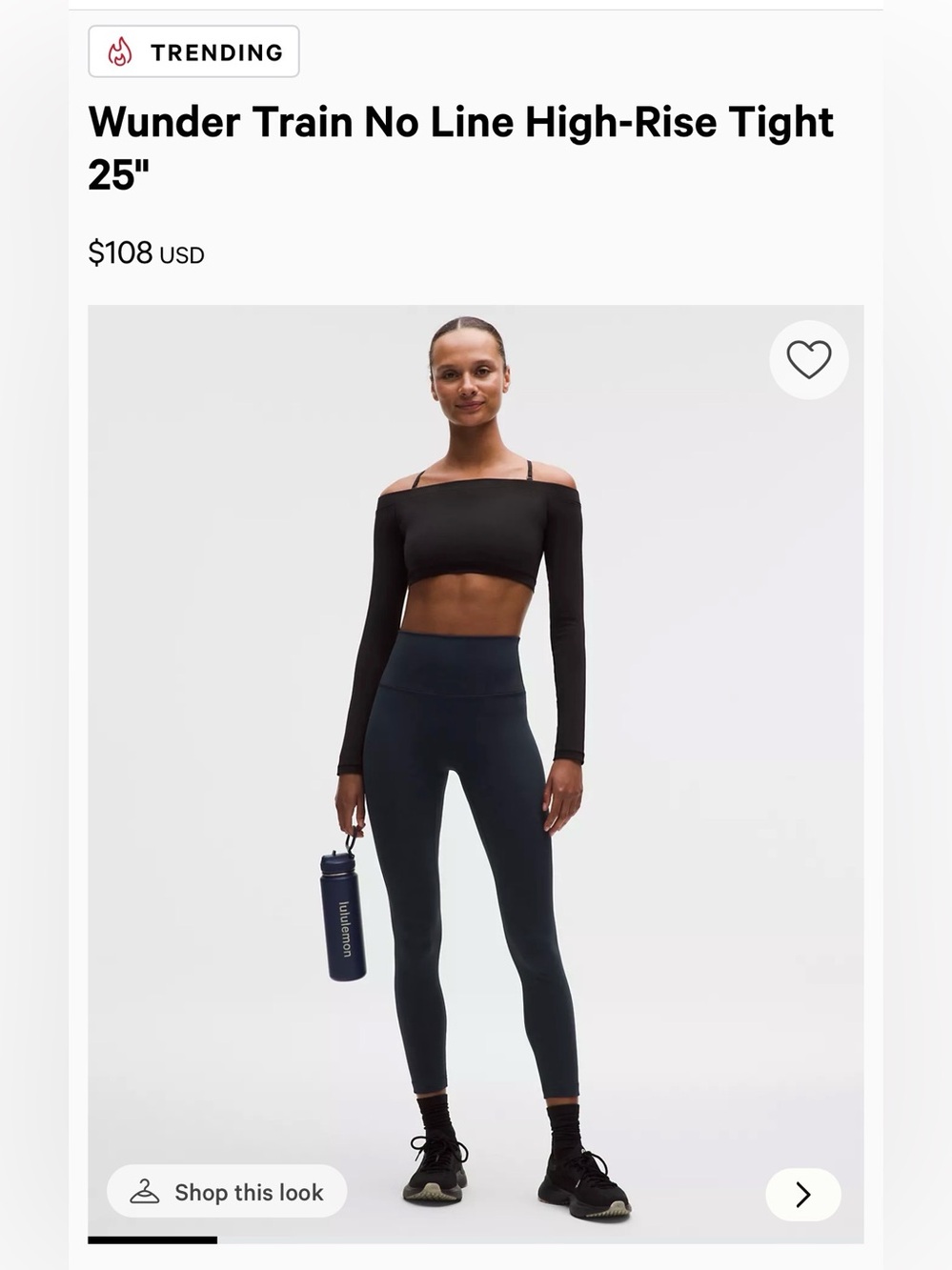 NWT! Lululemon Wunder Train No Line High-Rise Tight 25" Size 10 True Navy